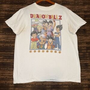 Dragon Ball Z Tshirt Men's Large White Graphic Goku Retro DBZ Anime Tee*